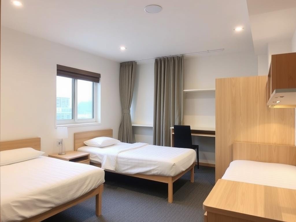 Phòng ở trong ký túc xá dành cho sinh viên quốc tế tại Đại học quốc gia Gangneung Wonju